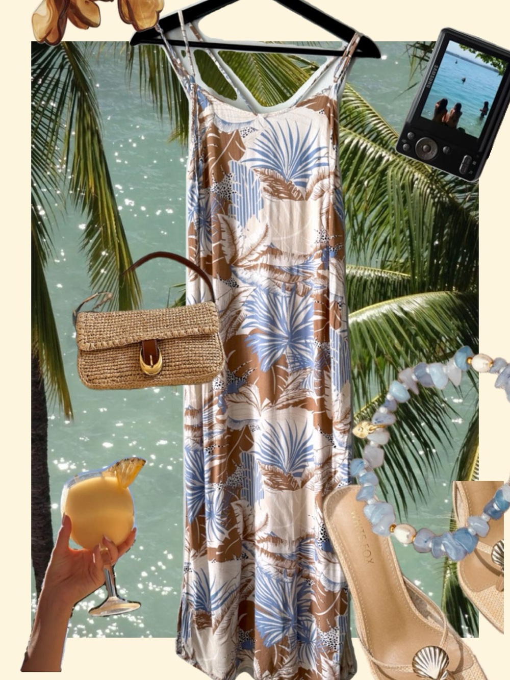 Black Tape - Tropical, Summer, Spaghetti Strap Dress 🌺🌴🍍